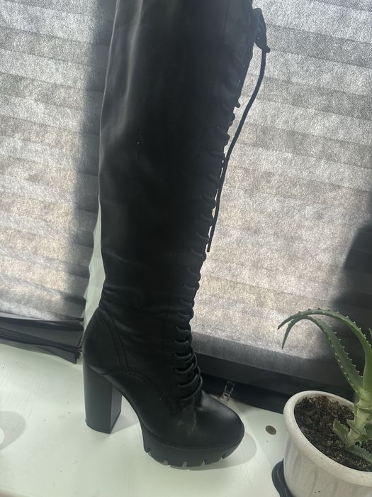 Женская сапоги кожаные