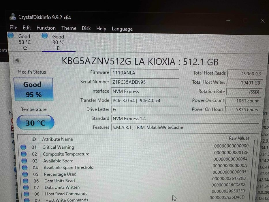 SSD M.2 NVMe Kioxia 512GB