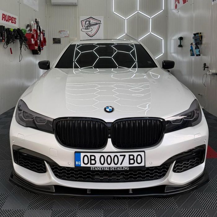 Преден Лип Спойлер BMW БМВ G11 G12 (2015-2019) – Maxton Стил – Черен Гланц НА СКЛАД!!