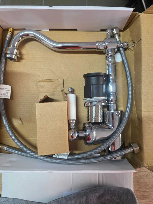 Baterie mixer pentru chiuveta de bucatarie FJ Chute 72500 SCHÜTTE, vintage, crom