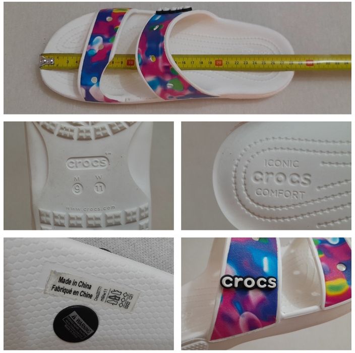Crocs Slip On unisex, saboți  model tie-dye, cu imprimeu grafic, Nr 42 - 43 EU unisex