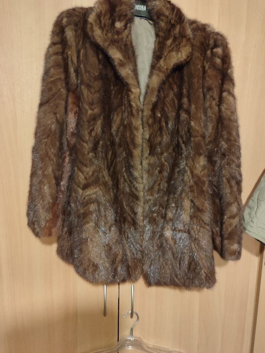 Дамско кожено палто визон ХЛ размер
