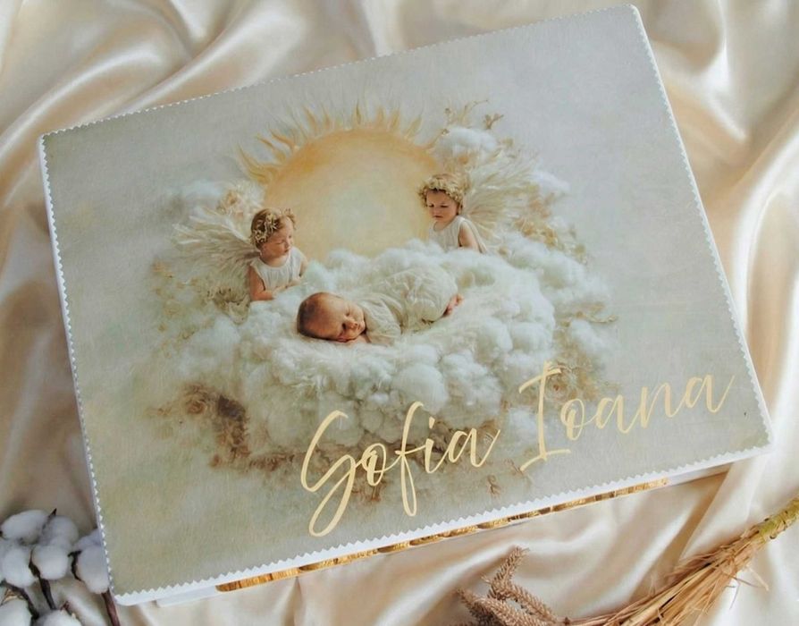 Trusou de Botez Personalizat „Îngeri” - Set Complet, Lucrat Manual