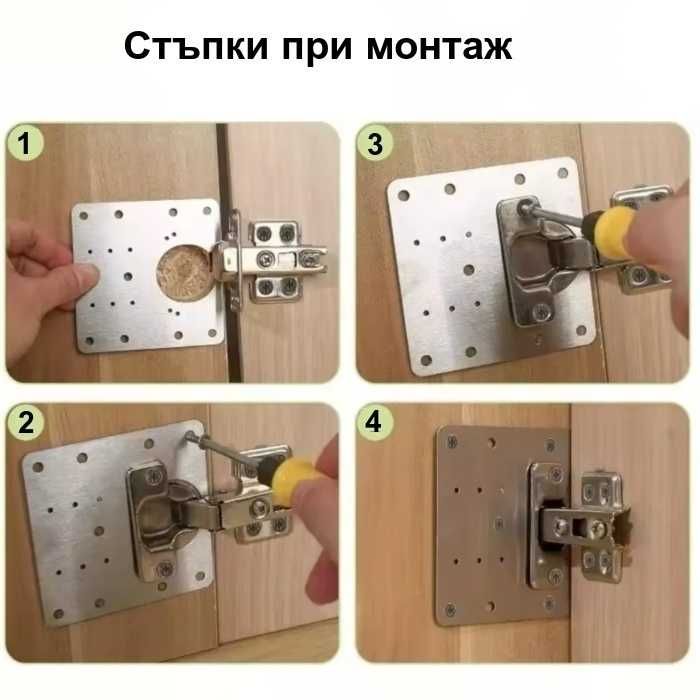 Ремонтни пластини за мебелни панти | Метални шини за ремонт на панти