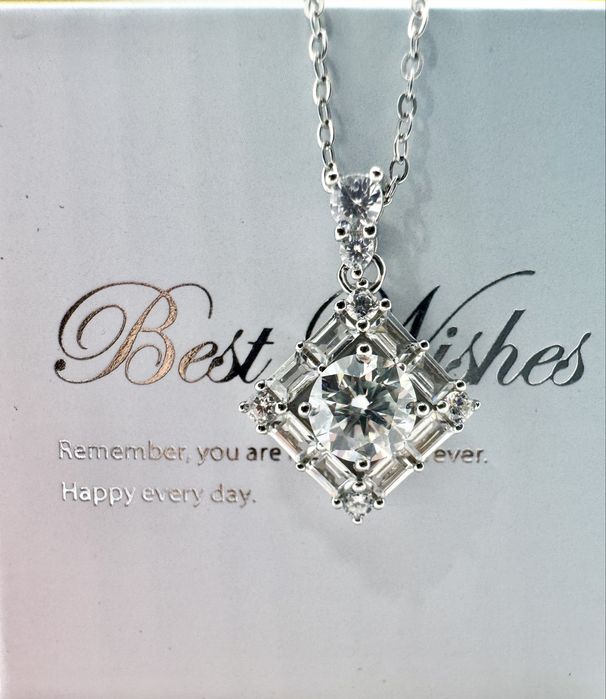 Сребърно колие с мойсанит (Диамант) 1 карат