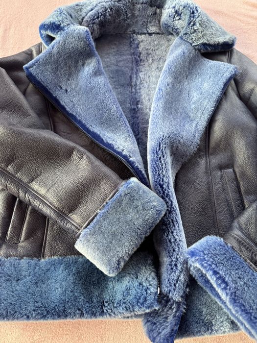 Палто лисица  и агнешка кожа