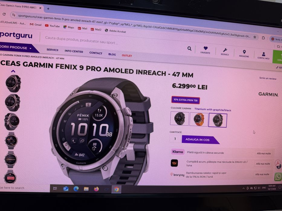 Ceas GARMIN FENIX 9 Amoled inreach -47 mm