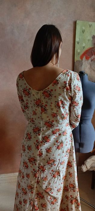 Платье хлопок длина миди с разрезом