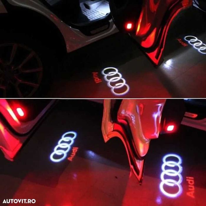 Set Logo Proiectoare Lampi 3D LED Lumini Usi Portiere Audi A / Q