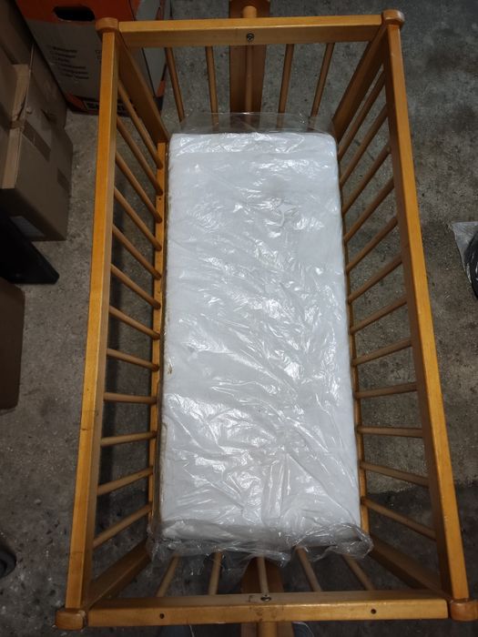 Pătuț copii leagăn, lemn,