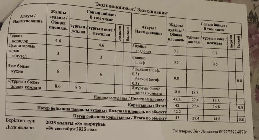 2 комнатная, Муратбаева 36