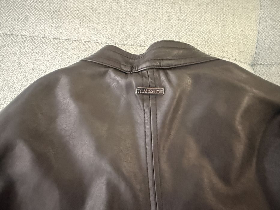 Черно кожено яке Tom Tailor