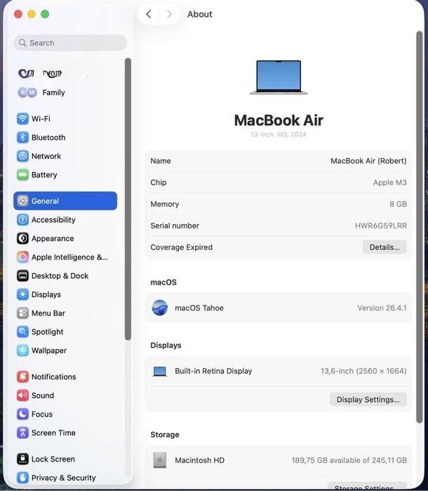 Apple Macbook AiR 13,6" M3 256GB CA NOU !