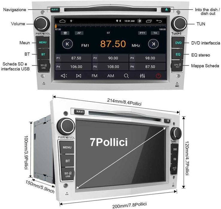 Navigatie Android Dedicata OPEL , DVD , 2GB RAM 32GB Memorie interna