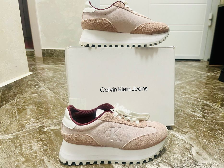 Calvin Klein Jeans velour trainers  with platform