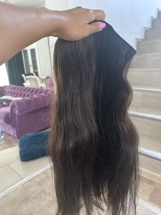Tresa De Par/ extensii Clip-On, nuanta Saten Inchis , gama VIP - Triplu Volum.