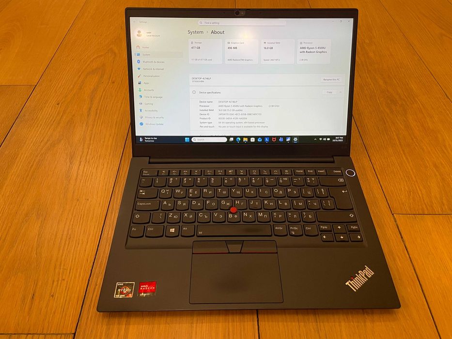 Супер запазен Lenovo Thinkpad Е14 - Ryzen5/16GB/512SSD