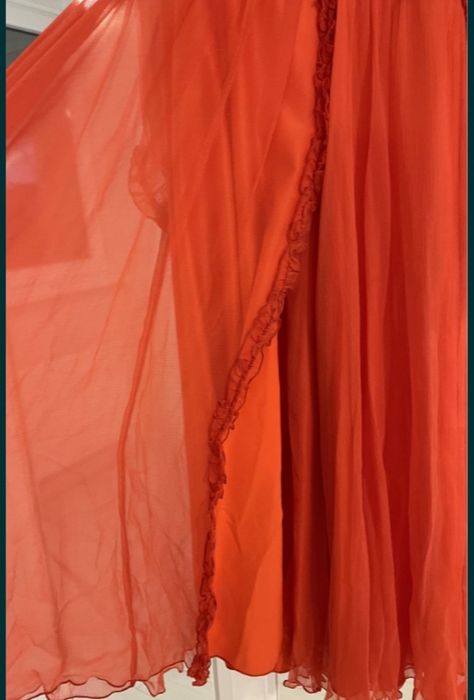 Rochie portocalie din matase