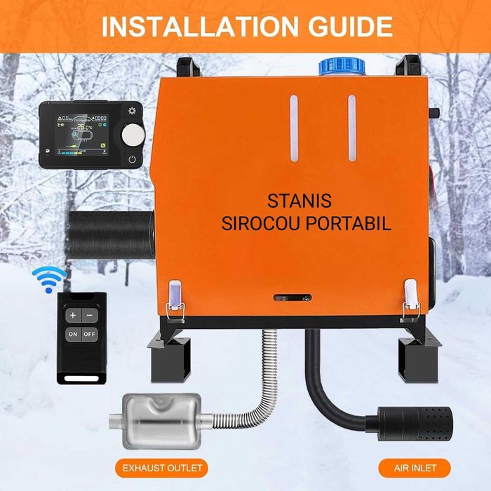 Webasto STANIS Sirocou 12V  8 kw + bluetooth auto portabil soba Vevor