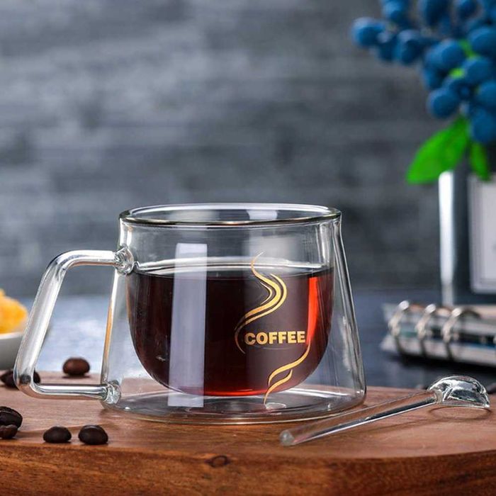 Термоустойчиви чаши с двойно дъно за кафе, чай, капучино 200 мл