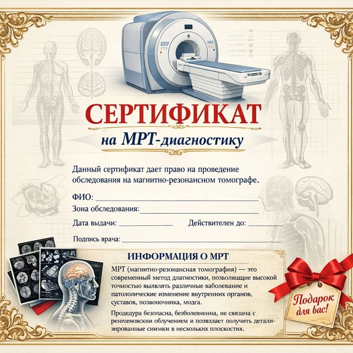Сертификат на мрт диагностику