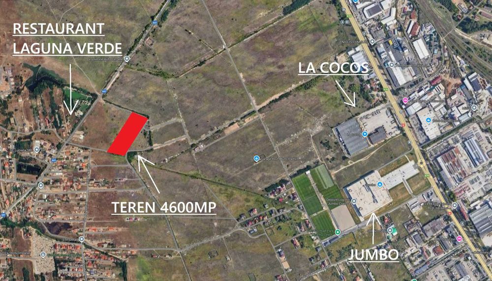 Inchiriez sau vand Teren Intravilan 4600mp in spate la Jumbo - La Cocos - Cernele - Craiova