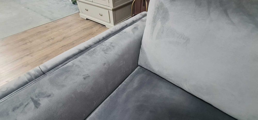 Сив диван от плат тройка с функция сън