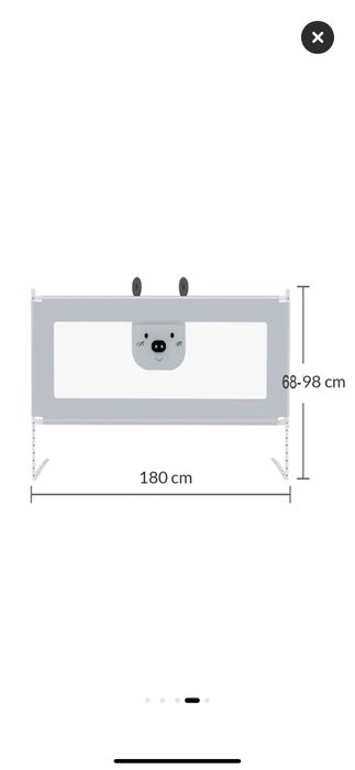 Set de 3 bariere culisante pentru pat