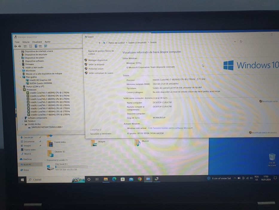 Laptop gaming editare Lenovo p50  i7 / 1Tb ssd