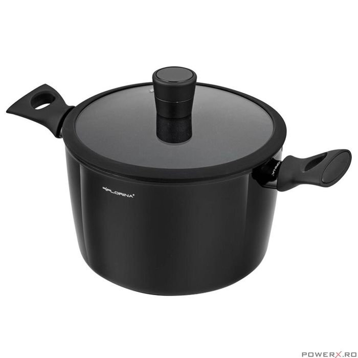 Oala cu capac din aluminiu forjat, strat antiaderent care previne