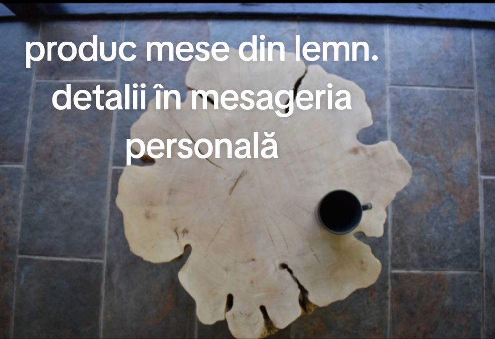 Mobilier lemn din rondele. Esențe tari: nuc stejar carpen