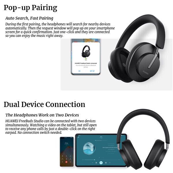 Huawei FreeBuds STUDIO феноменални блутут 5.2 слушалки с 8 микрофона и