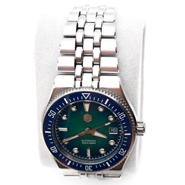 San Martin SN0148-GB Integrated Bracelet Blue Dial