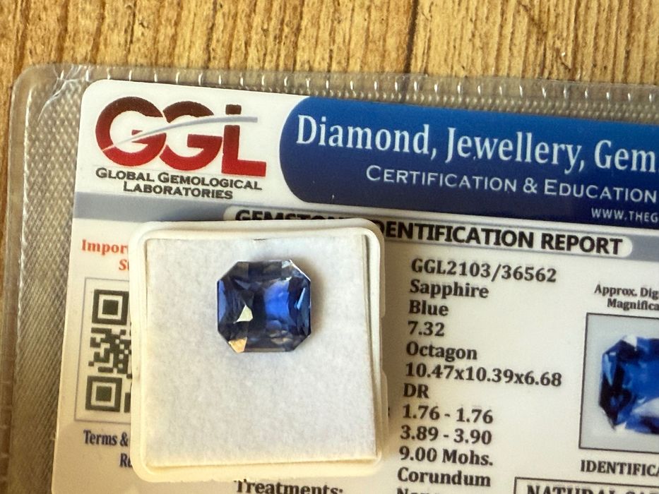 Сапфир - 7.32 КАРАТА + Сертификат
