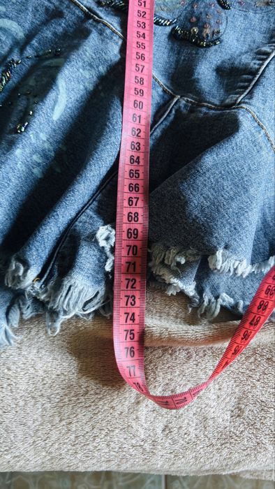 Fusta denim masura L cu model culoare bleumarin