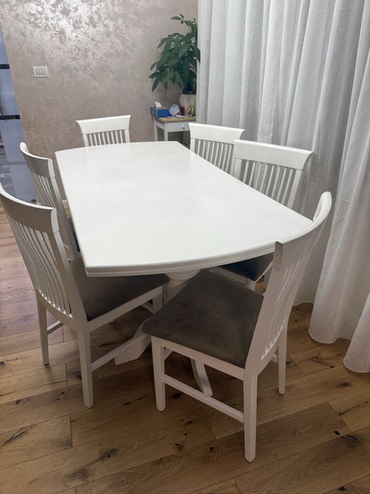 Set dining din Lemn Masiv  masa + 6 scaune