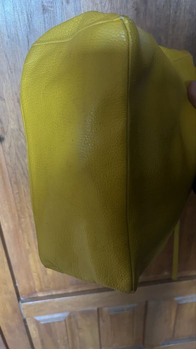 Geanta galbena  shopper piele  naturala italia