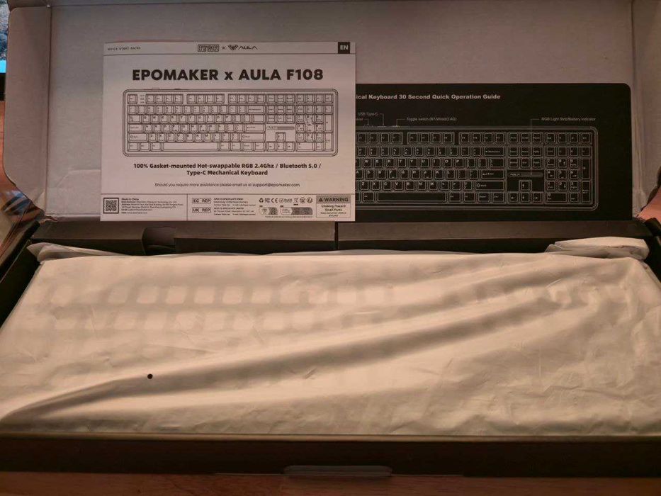 EPOMAKER AULA F108 - Tri-Mode RGB HotSwap 5L GreywoodV3 4000mAh