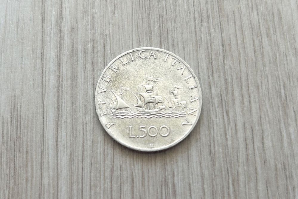 Moneda din argint 835 - 500 Lire 1964 Italia