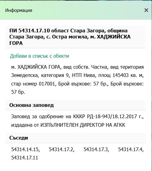 Земеделска земя с.Остра могила, община Стара Загора