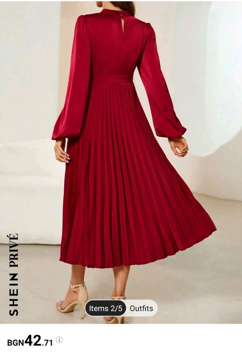 Чисто нова  официална рокля в червен цвят