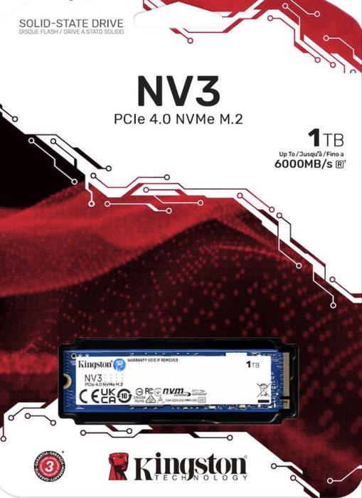 Solid State Drive (SSD) Kingston NV3, 1TB, PCIe 4.0 NVMe, M.2.