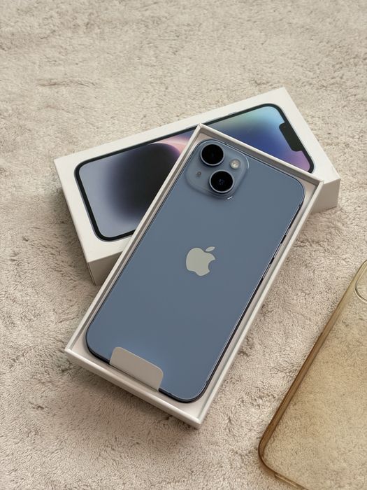 iPhone 14 Blue ca nou 91% 128 GB full box 5G Husa+ Cablu