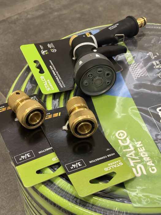 Set Premium Irigare STALCO 3/4” 20m | Pistol din Alamă + Conectori din Alamă | Disponibil și 30m / 50m