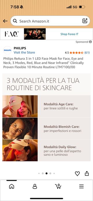 Masca cosmetica Philips ReAura LED, model 2026, INOVATIE, transport inclus