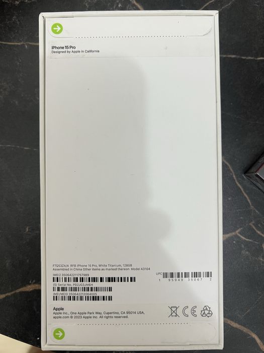 iPhone 15 pro 128 Gb Dual sim белый
