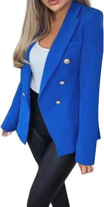 Jacheta de primavara office albastru regal/ sacou