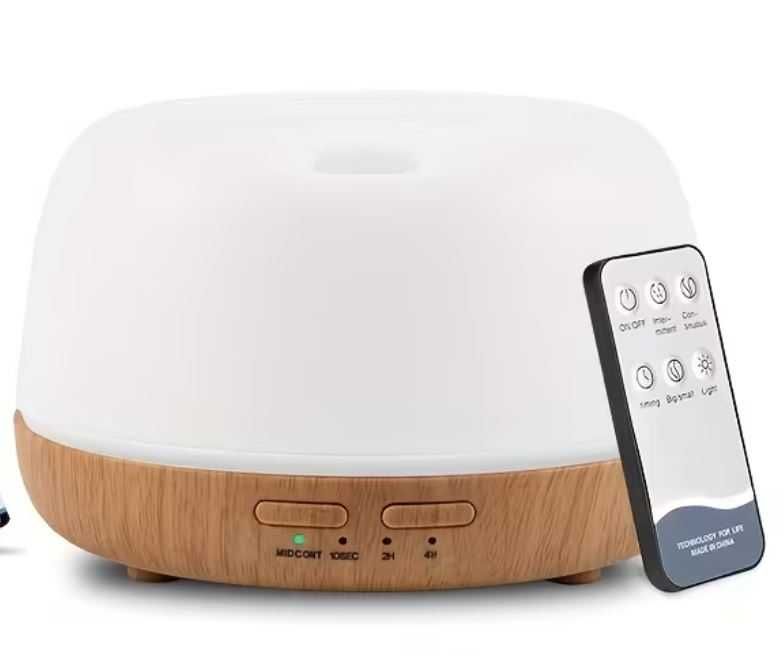 Арома дифузер и овлажнител 2 в 1, USB, 150 мл, с дистанционно, таймер