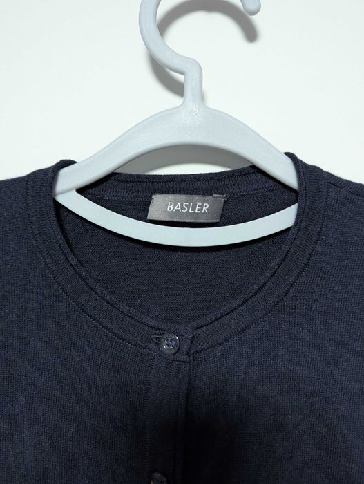 Pulover dama Basler 38 – lână + mătase, albastru, premium