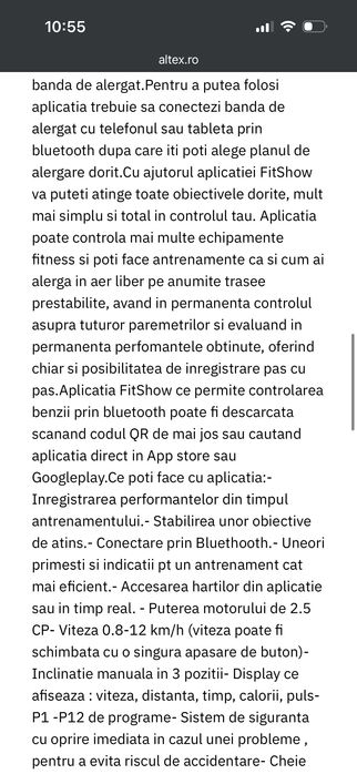 Bandă de alergat BodyFit A1500